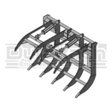Split-Top Grapple Rake 62" - Universal Skid-Steer Mounting SSGR-262