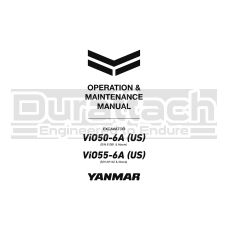 Yanmar Excavator ViO50-6A (SN 61381 & Above) Operation Manual - Printed Hard Copy - FREE Shipping