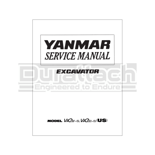 Yanmar Excavator ViO27-2 Service Manual - Printed Hard Copy - FREE Shipping