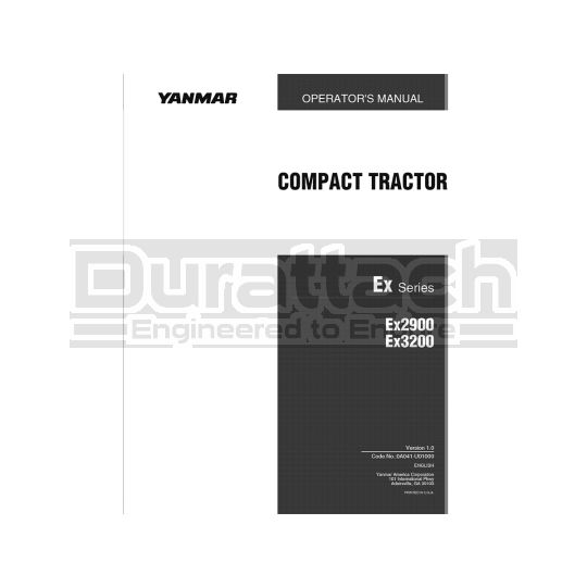 Yanmar EX2900 Operation Manual