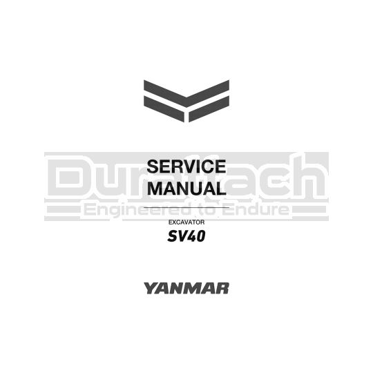 Yanmar Excavator SV40 Service Manual - Printed Hard Copy - FREE Shipping