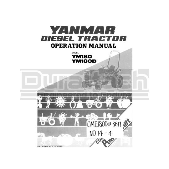 Yanmar YM180 Operation Manual